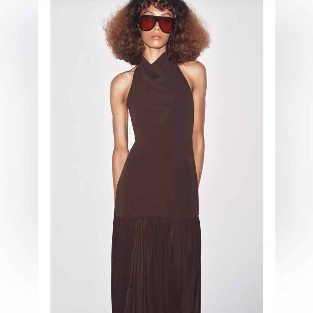 Zara NWT combination halter dress 1198/453 - Picture 2 of 11